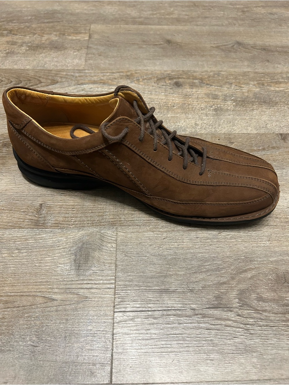 Johnston & Murphy Men’s Size 10.5 M Brown Suede Lace-Up Bicycle Toe Derbys Shoes - Picture 7 of 10